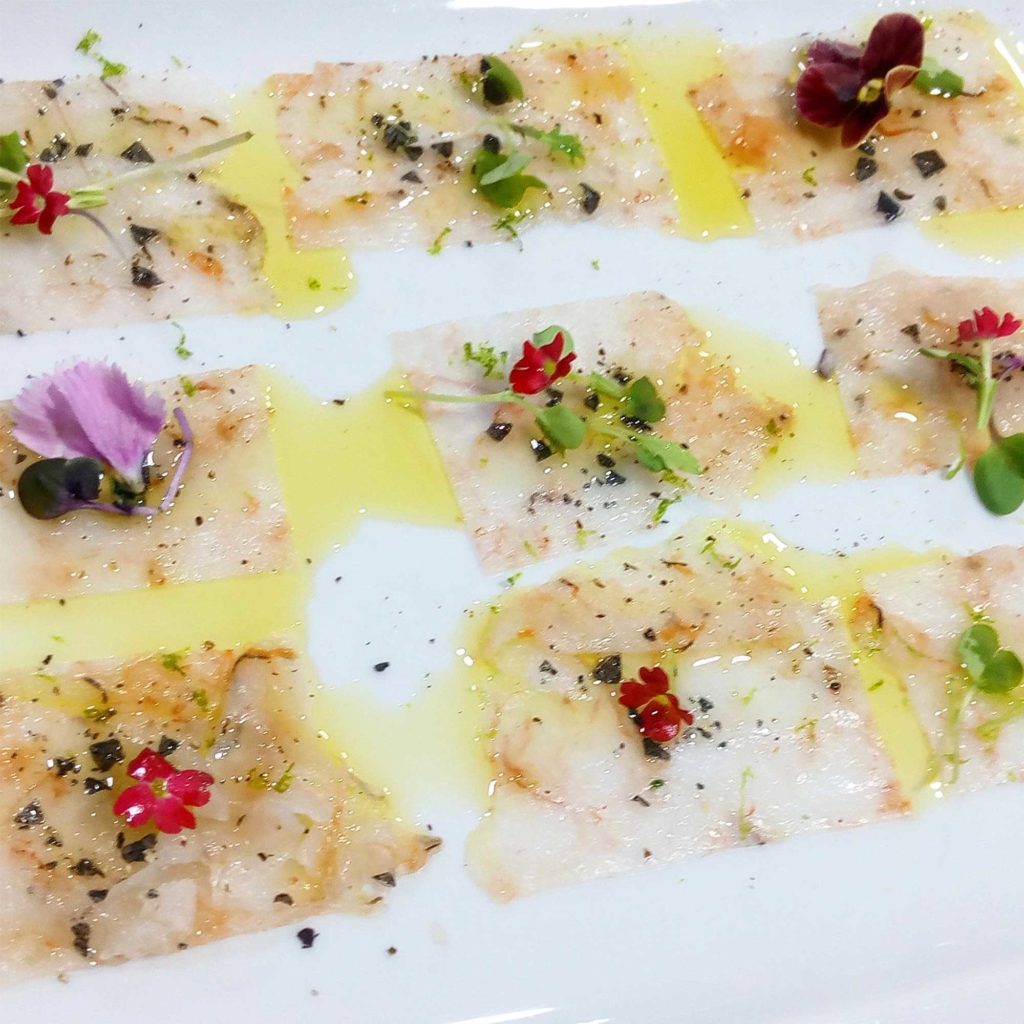 Carpaccio de Gamba Blanca - Restaurante Balandro