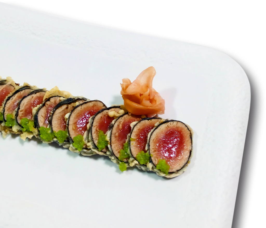 Tataki de atún en tempura con wasabi - Restaurante Balandro